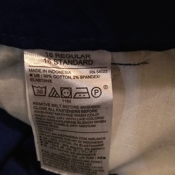Old navy Big kids khaki pants skinny stretch Dark blue - Picture 6 of 6